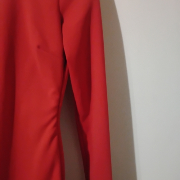 Lulu's Red Pleated Long Sleeve Sheath Dress - Picture 4 of 8